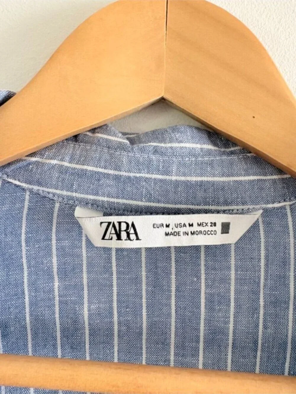 Zara Linen Blend Romper Jumpsuit Blue Stripe Size Medium